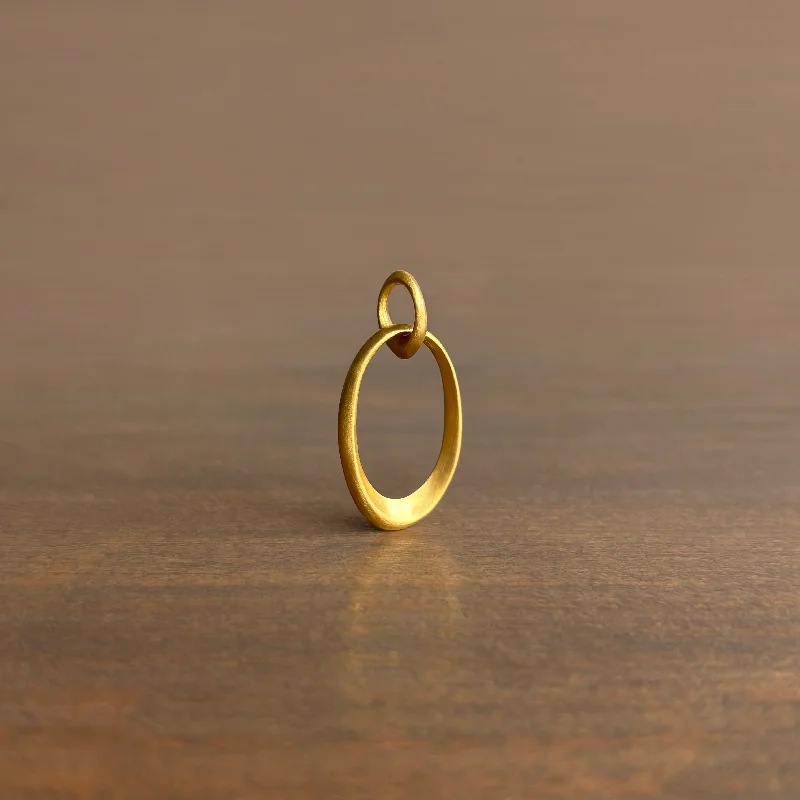 birthday gift necklaces for women -Small Gold Sculptural Pendant II