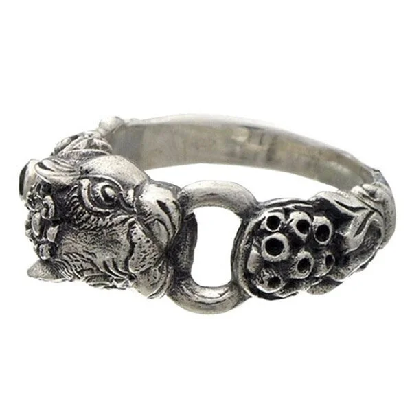 engraved rings for women -Handmade Sterling Silver Men's 'Silver Tiger' Garnet Ring (Indonesia)