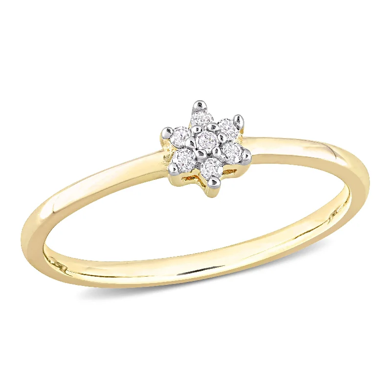 statement rings for women -Miadora Diamond Accent Promise Ring in Yellow Silver