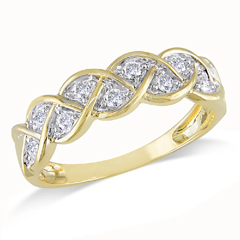 classic rings for women -Miadora 10k Yellow Gold 1/4ct TDW Diamond Infinity Ring - White