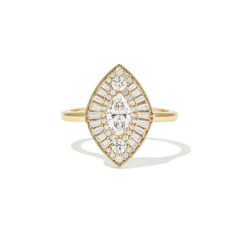 custom engraved rings -Marquise Ballerina Diamond Mosaic Ring