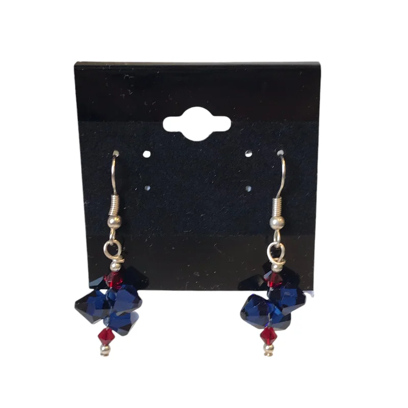 pearl earrings for women -Earrings Dangle/Drop In Blue & Red