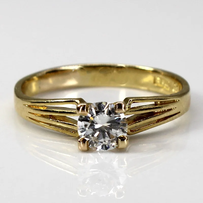 Solitaire Diamond Yellow Gold Ring | 0.50ct VS1/VS2 G/H | SZ 6.75 |