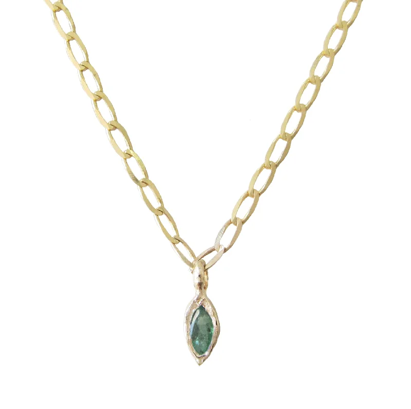 vintage gold necklaces for women -Bud Emerald Necklace