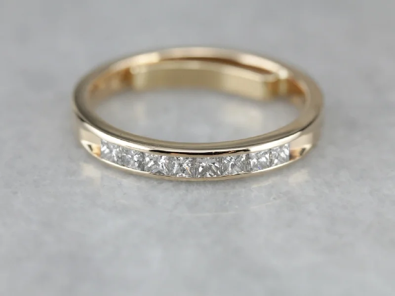 Princess Cut Diamond Wedding Band