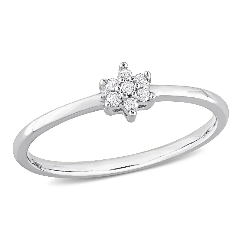 personalized rings for women -Miadora Diamond Accent Promise Ring in Sterling Silver