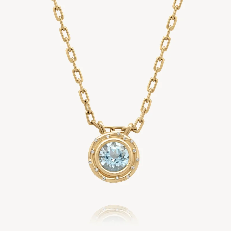 delicate necklaces for women -Aquamarine Spotlight Necklace