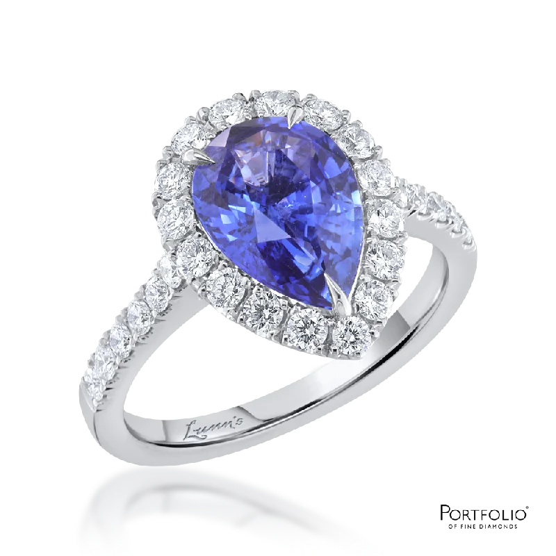 Cluster 2.55ct Sapphire Platinum Ring