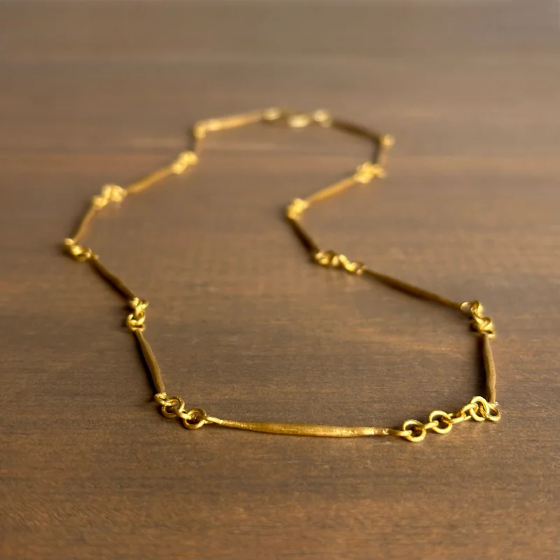 statement necklaces for women -22k Gold Twig Chain Necklace