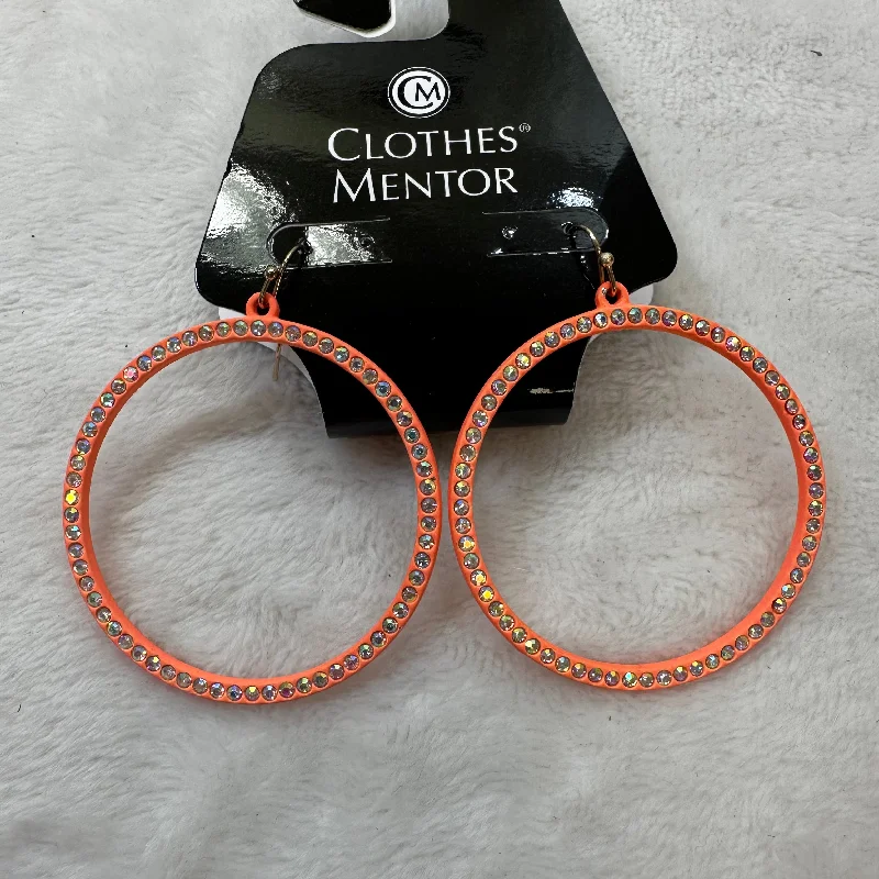 geometric earrings for women -Sparkly peach color Earrings Hoop By Clothes Mentor