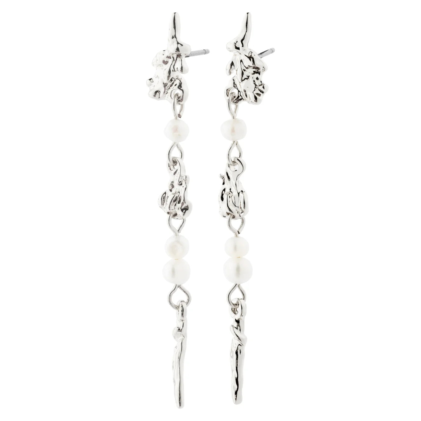 creative earrings for women -Constance Silver Plated Pearl Earrings