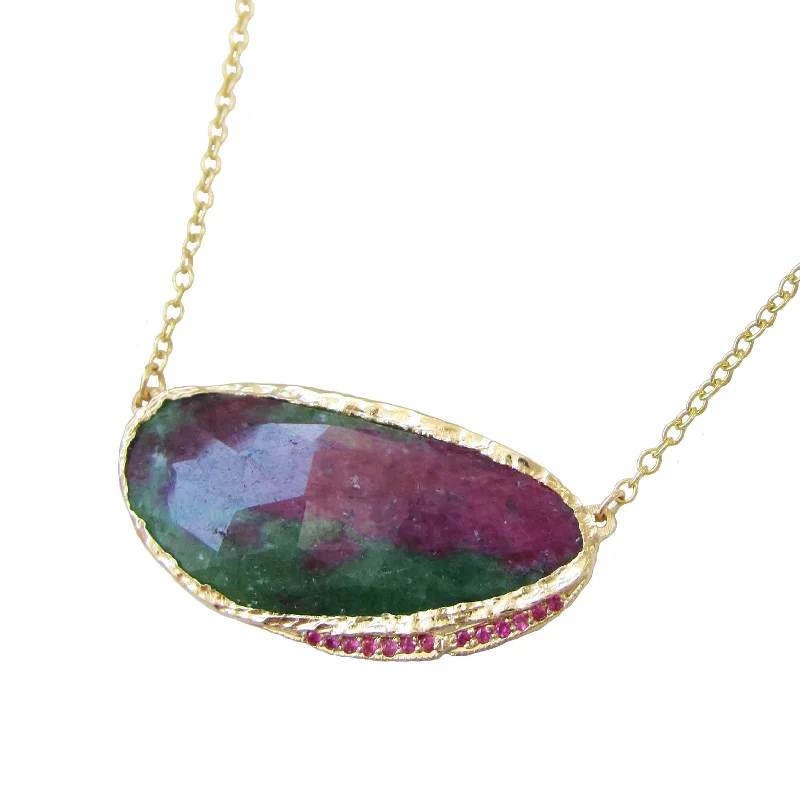 pearl necklaces for women -Ruby Zoisite Hidden Cove Necklace