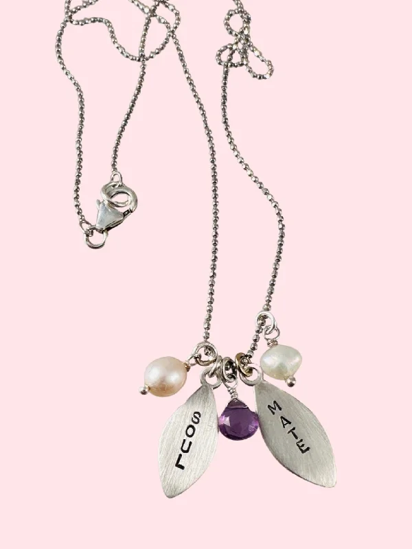 gold plated necklaces for women -Soul Mate Amethyst & Pearl Charm Necklace