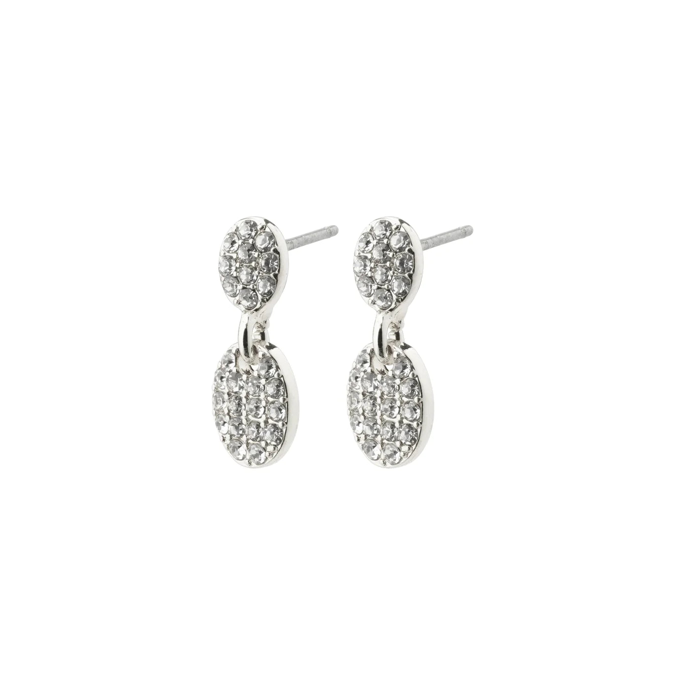 bridal earrings for women -Beat Silver Plated Crystal Studs