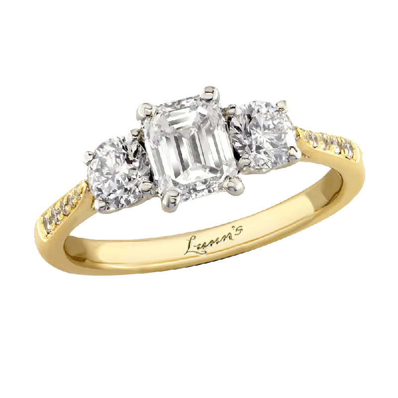 Pre-Owned Three Stone 0.70ct H VS2 Diamond Yellow Gold/Platinum Ring