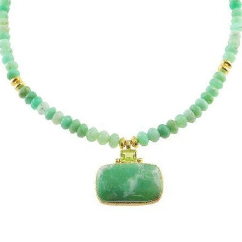 diamond pendant necklaces for women -Chrysoprase and Peridot Necklace