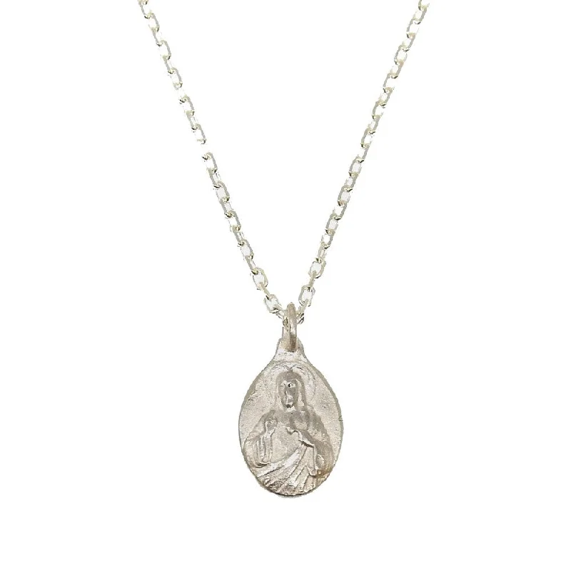 romantic necklaces for women -Silver Tiny Christ  Necklace