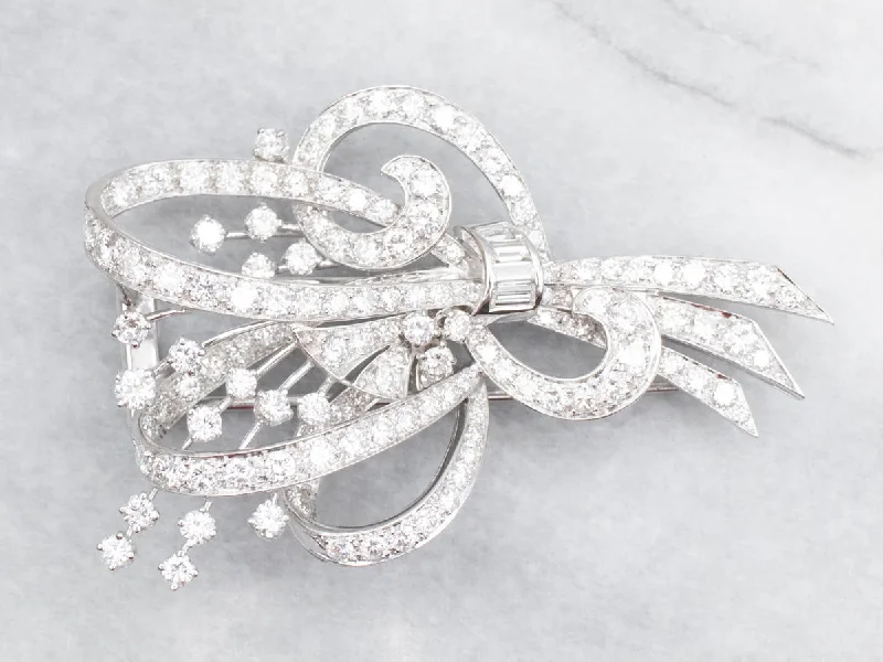 modern style brooches -Swirling Diamond Brooch