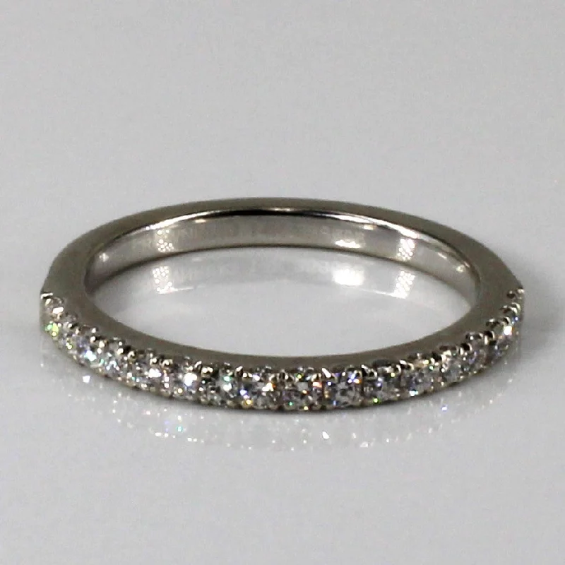 Pave Diamond Semi Eternity Wedding Band | 0.26ctw | SZ 5.5 |