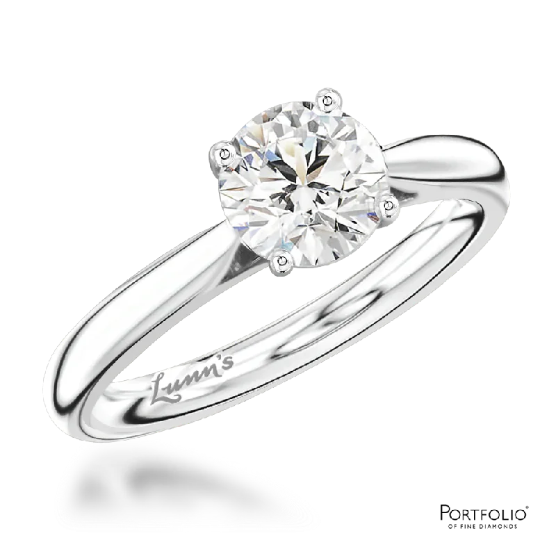 Solitaire 1.01ct H SI2 Diamond Platinum Ring