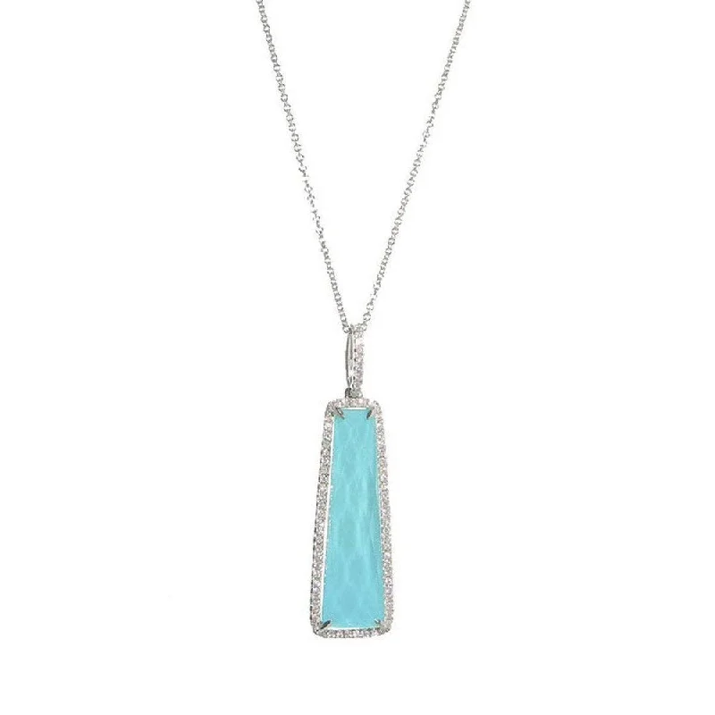 elegant chain necklaces for women -Turquoise and Diamond Necklace