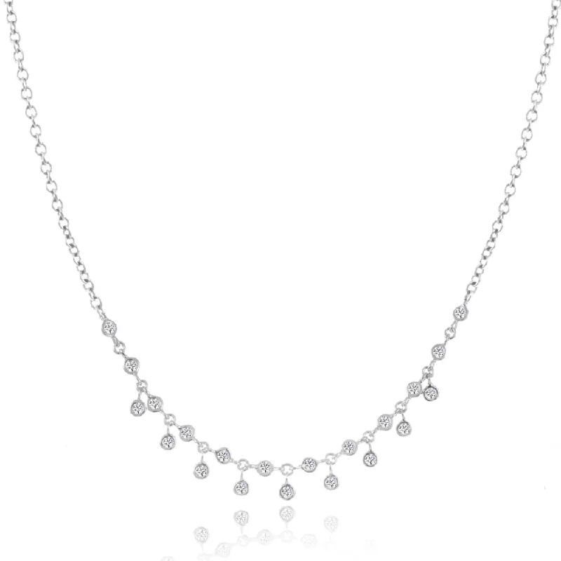 crystal pendant necklaces for women -Bezel Diamond Necklace