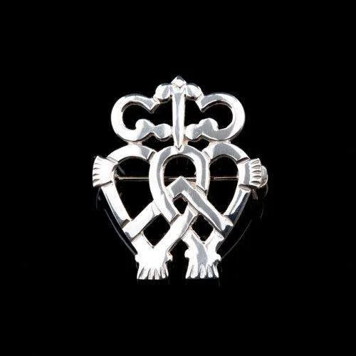 metal brooches for women -Sterling Silver or Gold Luckenbooth Brooch - B37