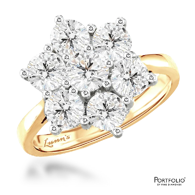 Cluster 0.40ct G SI1 Diamond Yellow Gold/Platinum Ring