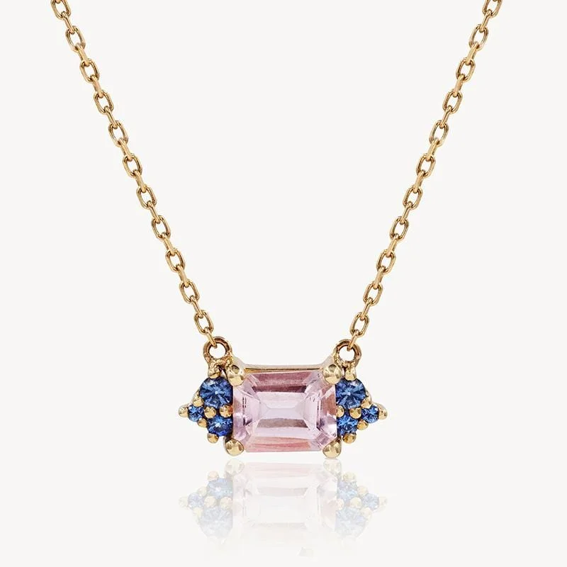 elegant necklaces for women -Starry East West Morganite Sapphire Necklace