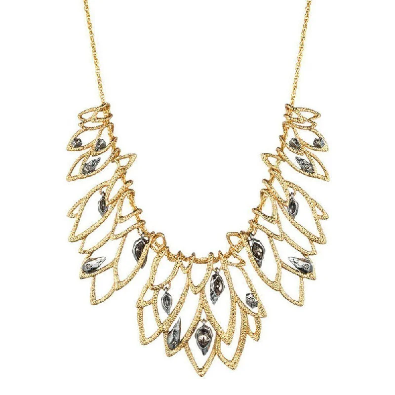 elegant chain necklaces for women -Phoenix Lacy Leaf Bib Necklace