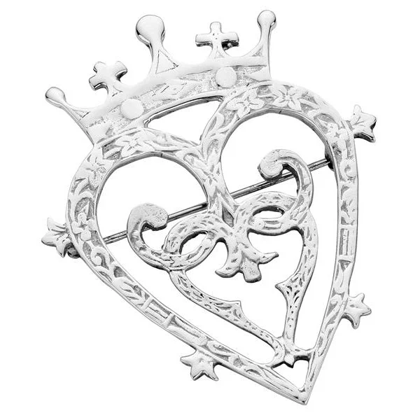 decorative brooches for women -Sterling Silver "Mary Queen of Scots" Luckenbooth Brooch - NO040