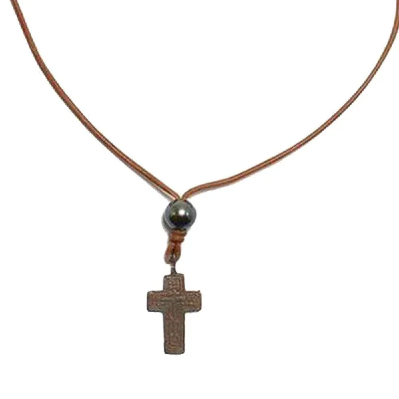 layered necklaces for women -Russian Cross Tahitian Necklace