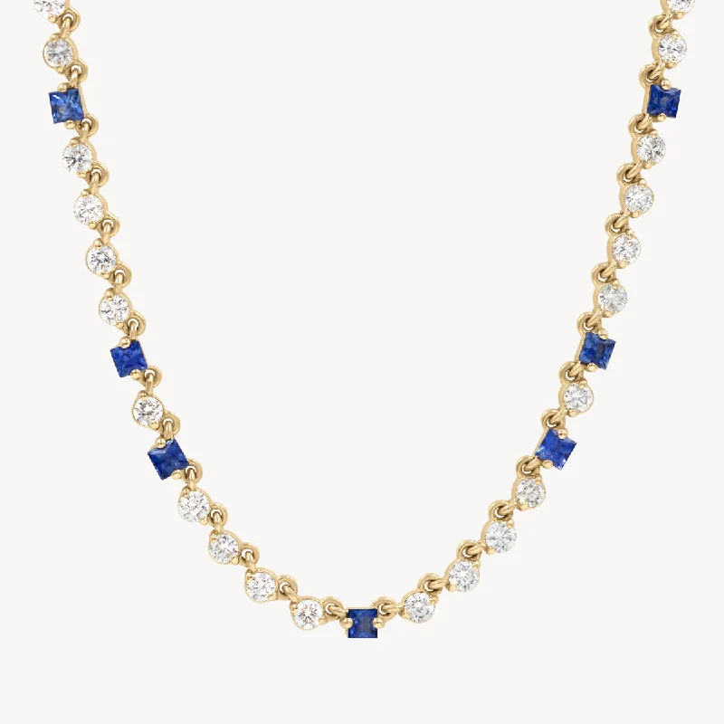 gold plated necklaces for women -Wrapped in Sapphires and Diamonds Necklace