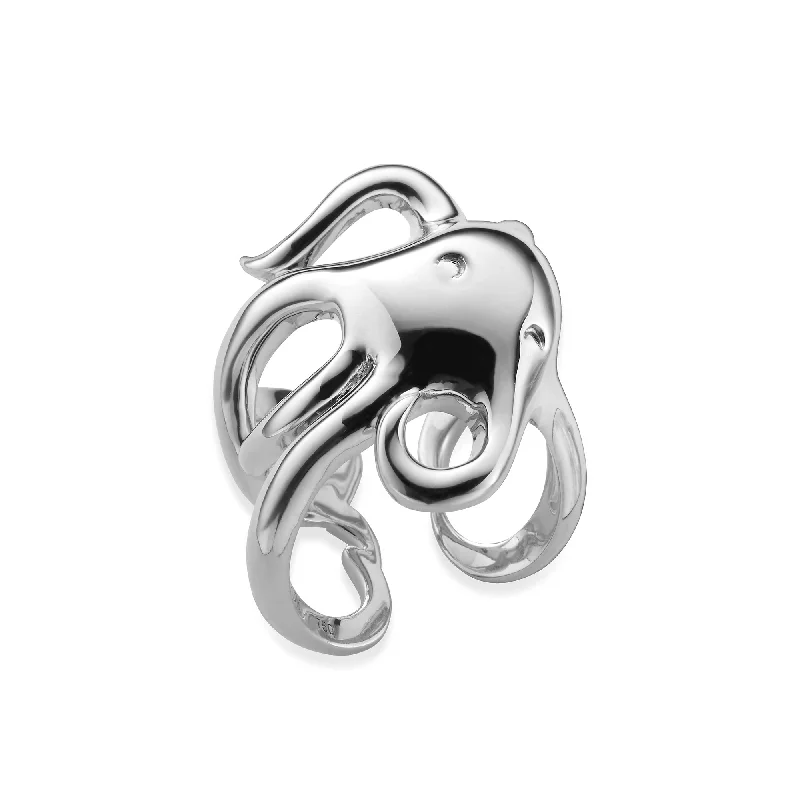 diamond rings for women -"Intuition" Octopus Sterling Silver Ring