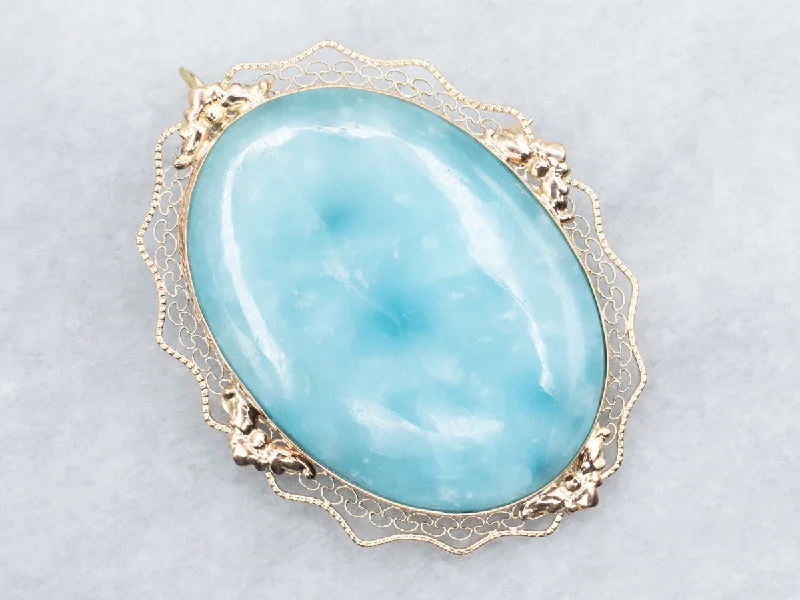 colorful brooches for women -Hemimorphite Brooch or Pendant