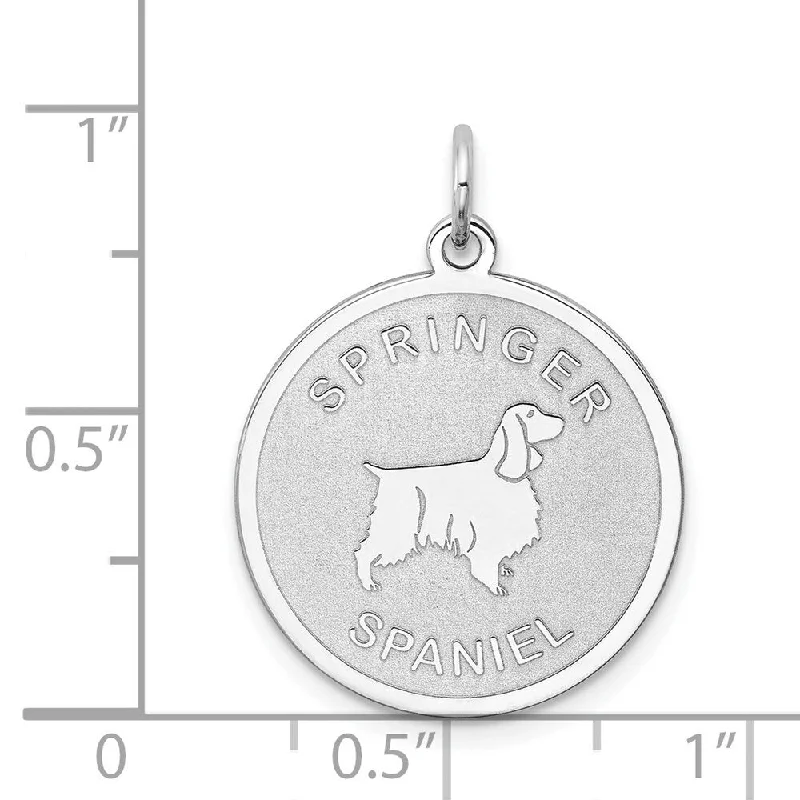 rose gold rings for women -Diamond2Deal 925 Sterling Silver Springer Spaniel Disc Pendant (L- 26 mm, W- 19 mm)