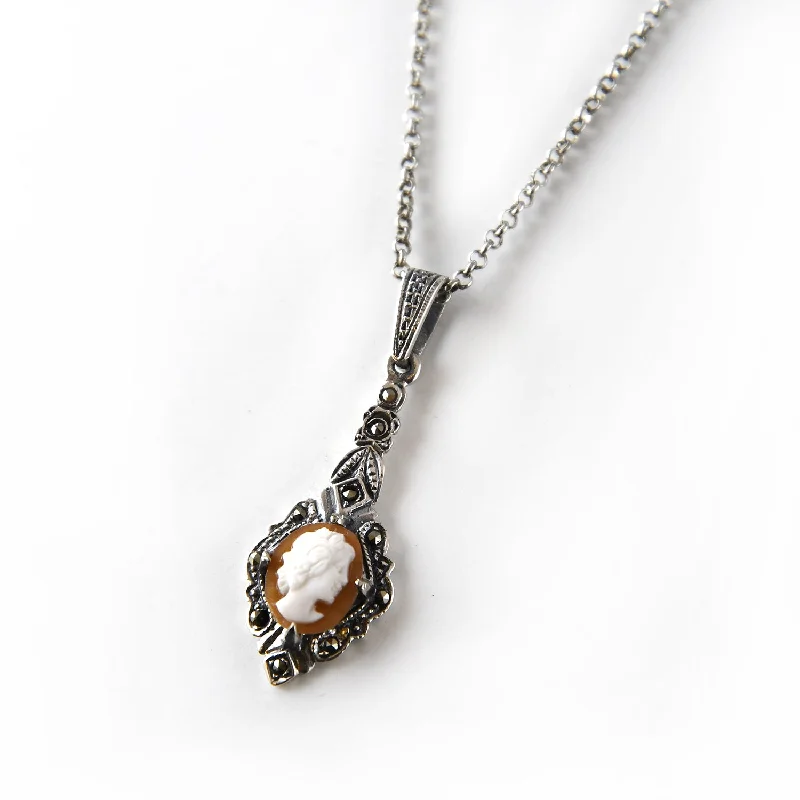 gold bar necklaces for women -Sardonyx Cameo Necklace