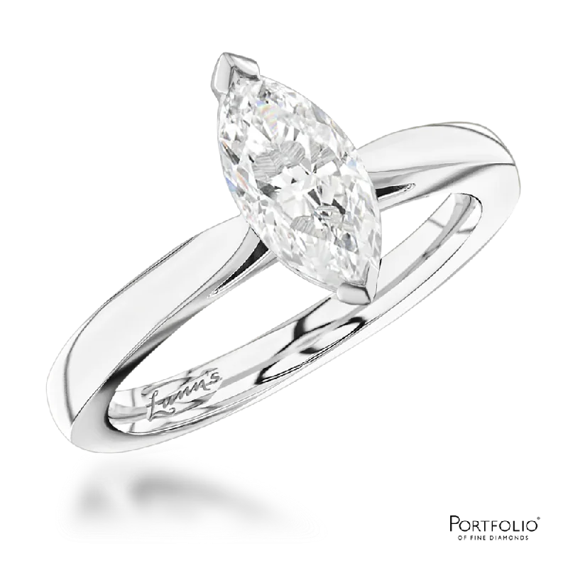 Solitaire 0.78ct D SI1 Diamond Platinum Ring