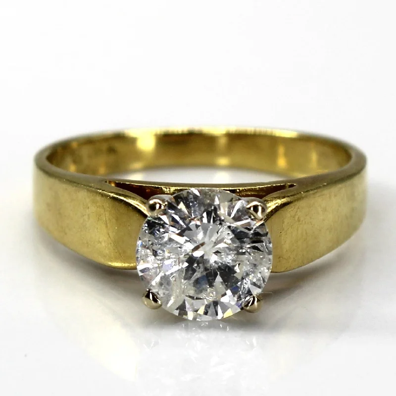 Solitaire Diamond Yellow Gold Ring | 1.12ct I2 H/I | SZ 5.5 |