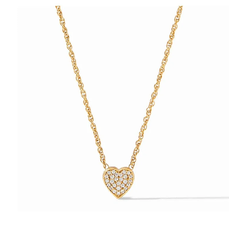 colorful necklaces for women -Heart Pave Demi Necklace