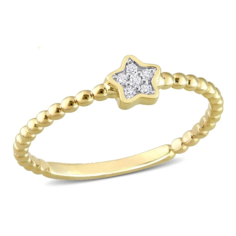 engagement rings for women -Miadora Diamond Accent Star Ring in 14k Yellow Gold