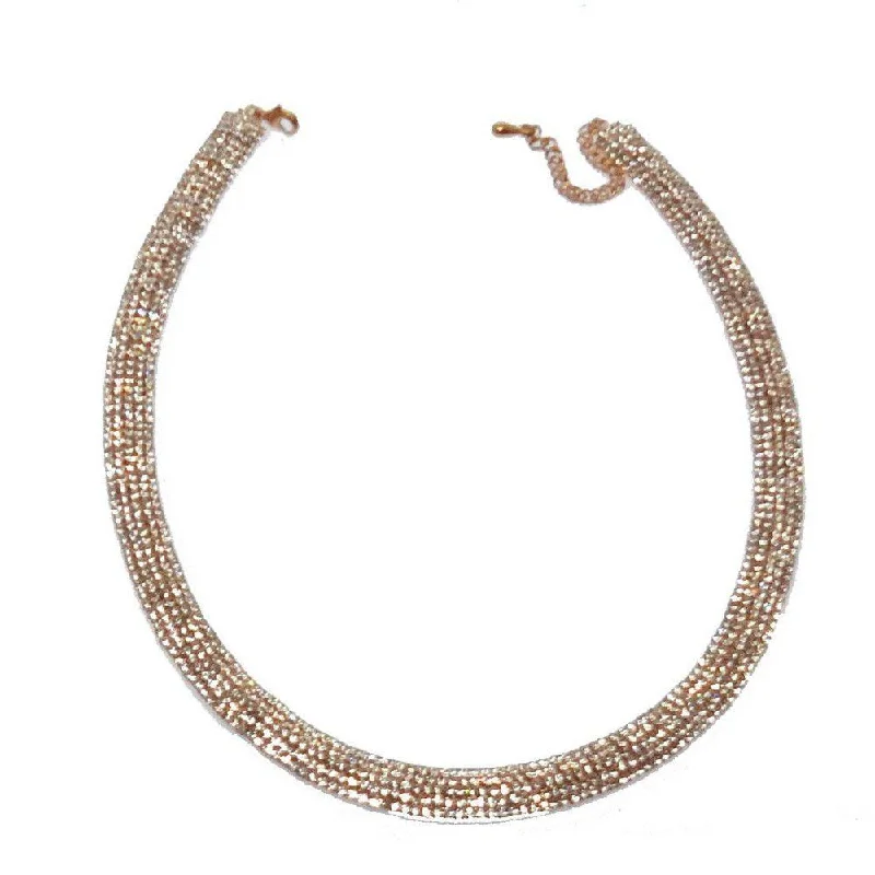 statement necklaces for women -Rose Gold Pave Necklace