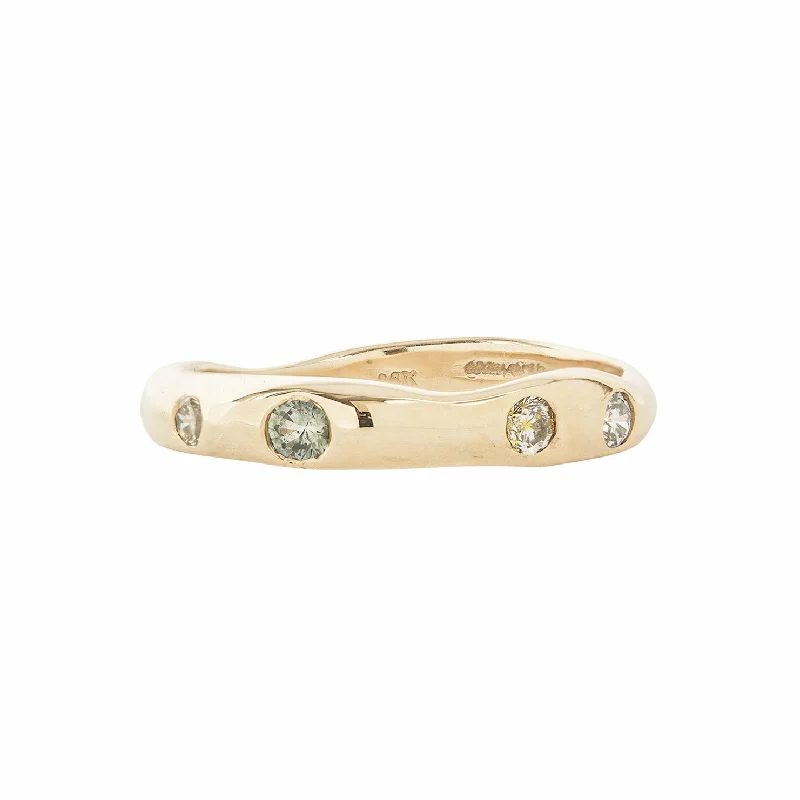 stackable rings for women -HART RING / GOLD & MULTI-COLORED SAPPHIRE / 4 STONE