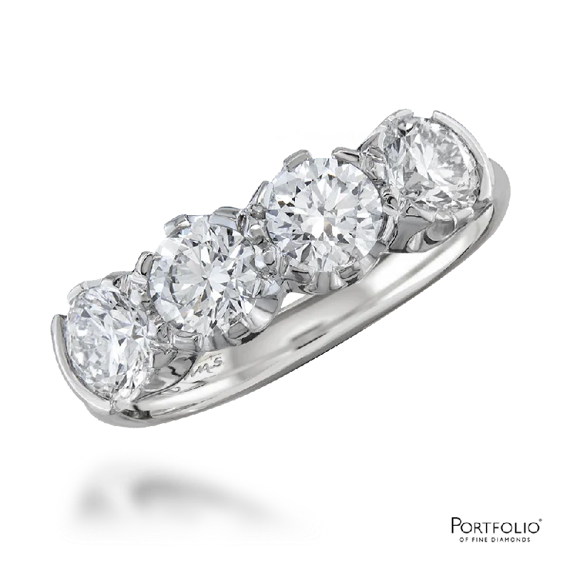 Four Stone 1.60ct F SI1 Diamond Platinum Ring