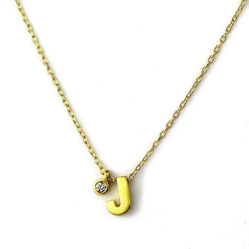 simple necklaces for women -18k Yellow Gold  Initial Tag Necklace