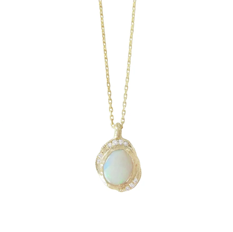 heart-shaped necklaces for women -Oasis Opal Necklace