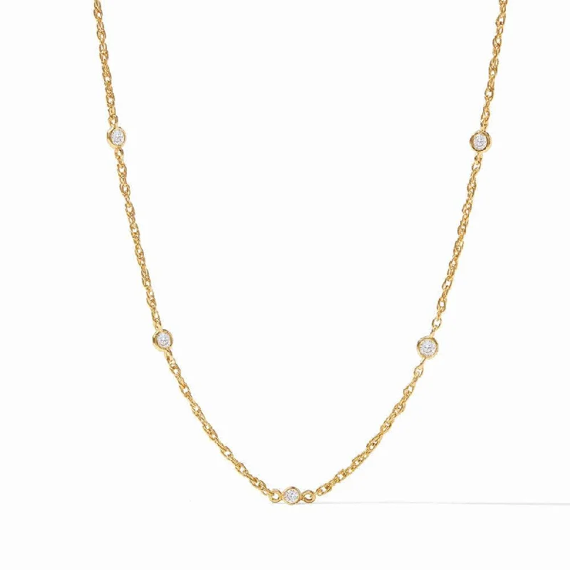 layered gold necklaces for women -Celeste Delicate Station Necklace