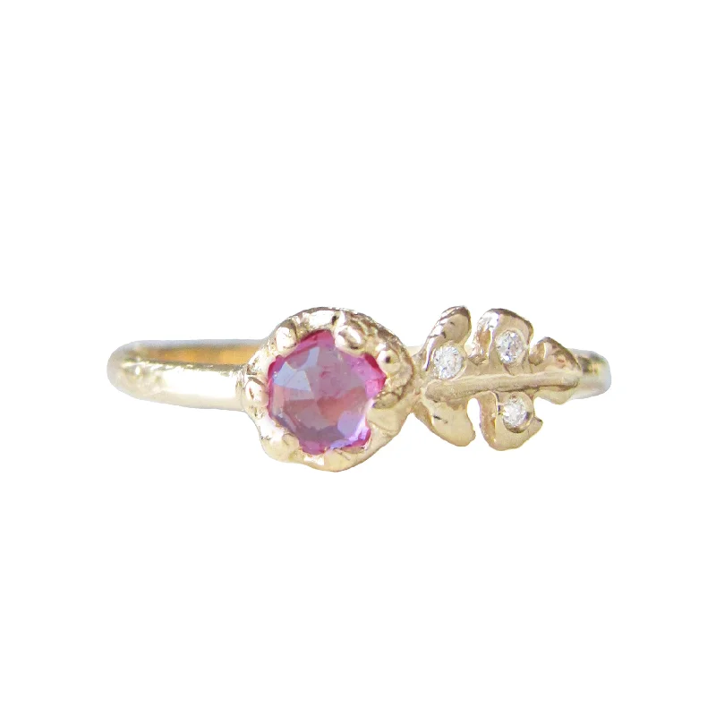 butterfly necklaces for women -Floret Pink Sapphire Ring