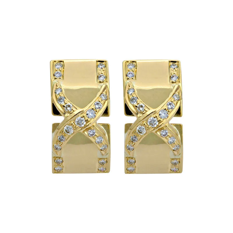 vintage earrings for women -Earrings-Diamond