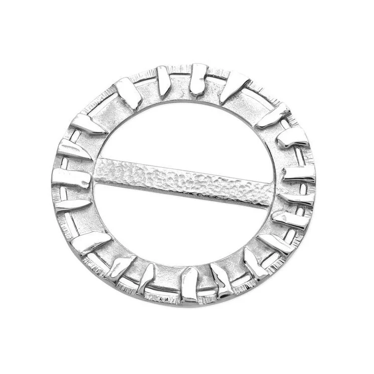 luxury flower brooches -Ring Of Brodgar Pewter Brooch